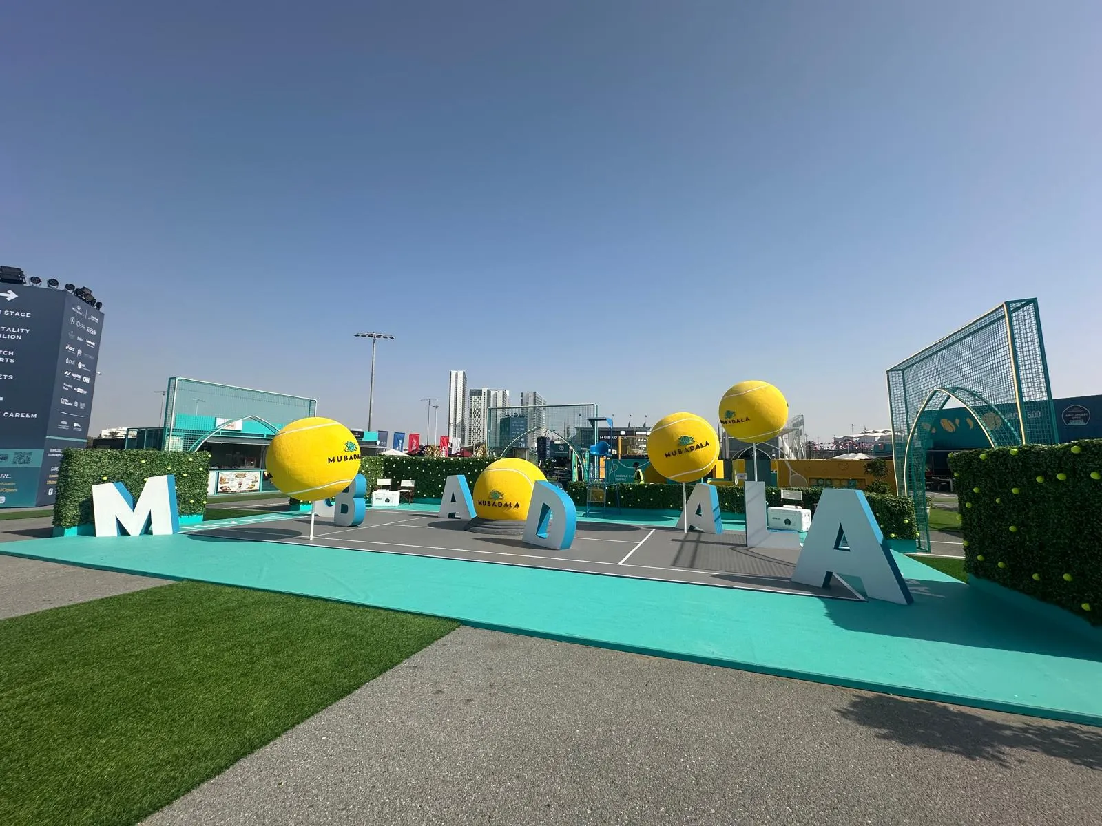 Mubadala branding at the Mubadala Abu Dhabi Open